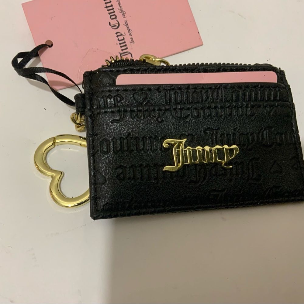 Juicy Couture Black Heart and Soul Forget Me Not Wristlet Purse NWT